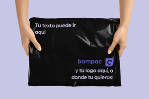 Bolsas para envío biodegradables negras impresas con tu diseño